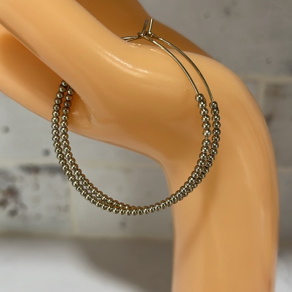 Beaded Hoop Earrings - Picture 4 of 6